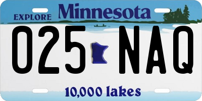 MN license plate 025NAQ