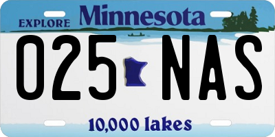 MN license plate 025NAS