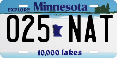 MN license plate 025NAT