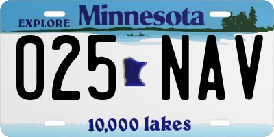 MN license plate 025NAV