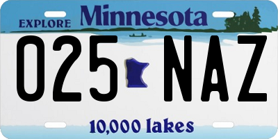 MN license plate 025NAZ