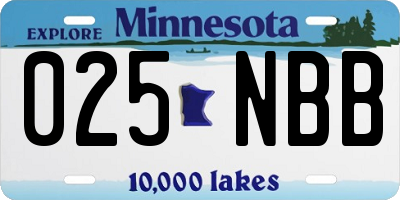 MN license plate 025NBB