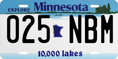 MN license plate 025NBM