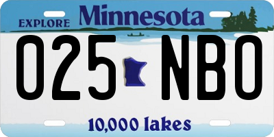 MN license plate 025NBO