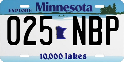 MN license plate 025NBP