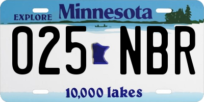 MN license plate 025NBR