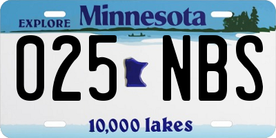 MN license plate 025NBS