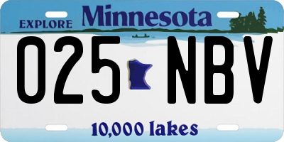 MN license plate 025NBV