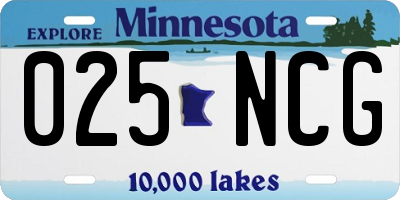 MN license plate 025NCG