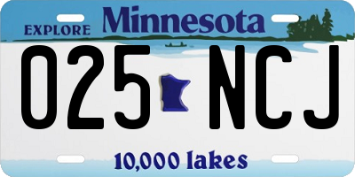 MN license plate 025NCJ