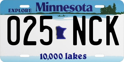 MN license plate 025NCK