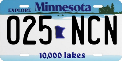 MN license plate 025NCN