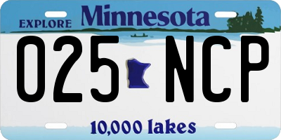 MN license plate 025NCP