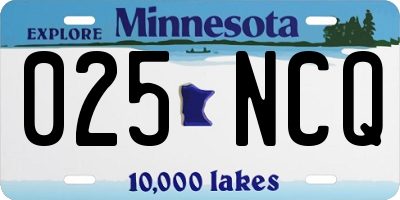 MN license plate 025NCQ