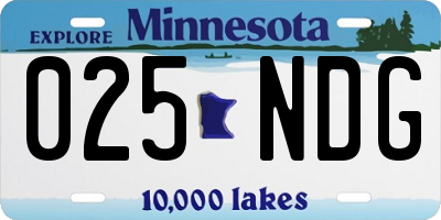 MN license plate 025NDG