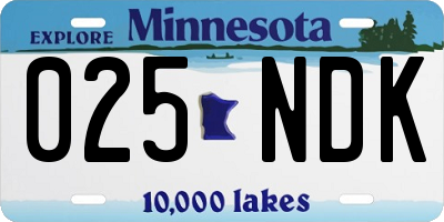 MN license plate 025NDK