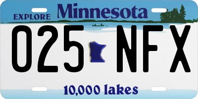 MN license plate 025NFX