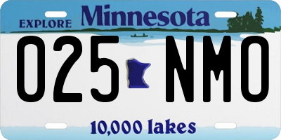 MN license plate 025NMO