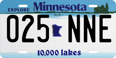 MN license plate 025NNE
