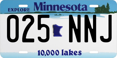 MN license plate 025NNJ