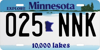 MN license plate 025NNK