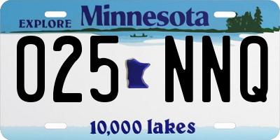 MN license plate 025NNQ