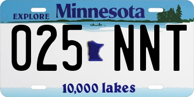 MN license plate 025NNT