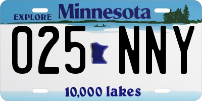 MN license plate 025NNY