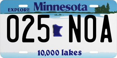 MN license plate 025NOA
