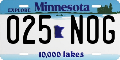 MN license plate 025NOG