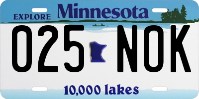 MN license plate 025NOK