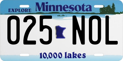 MN license plate 025NOL