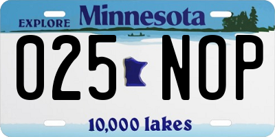 MN license plate 025NOP