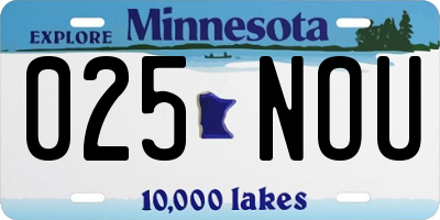 MN license plate 025NOU