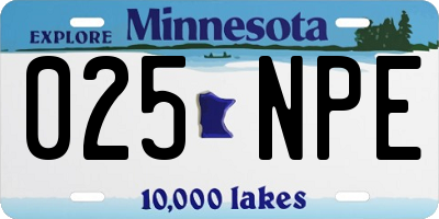 MN license plate 025NPE