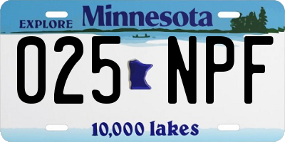 MN license plate 025NPF
