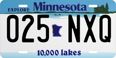 MN license plate 025NXQ