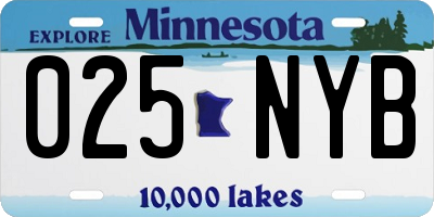 MN license plate 025NYB