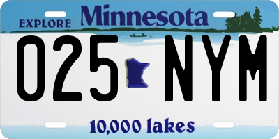 MN license plate 025NYM