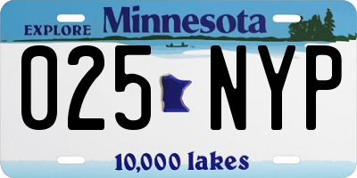 MN license plate 025NYP