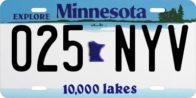 MN license plate 025NYV