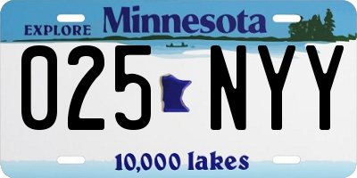 MN license plate 025NYY