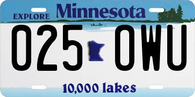 MN license plate 025OWU