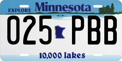 MN license plate 025PBB