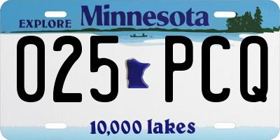 MN license plate 025PCQ