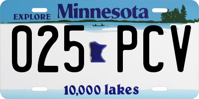 MN license plate 025PCV