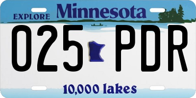 MN license plate 025PDR