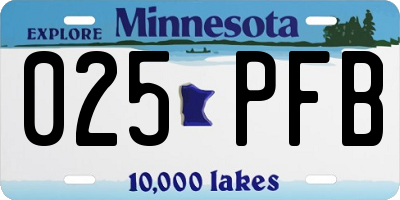 MN license plate 025PFB
