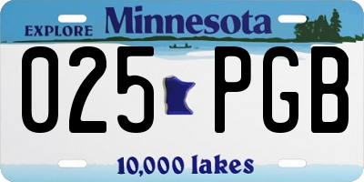 MN license plate 025PGB