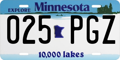 MN license plate 025PGZ